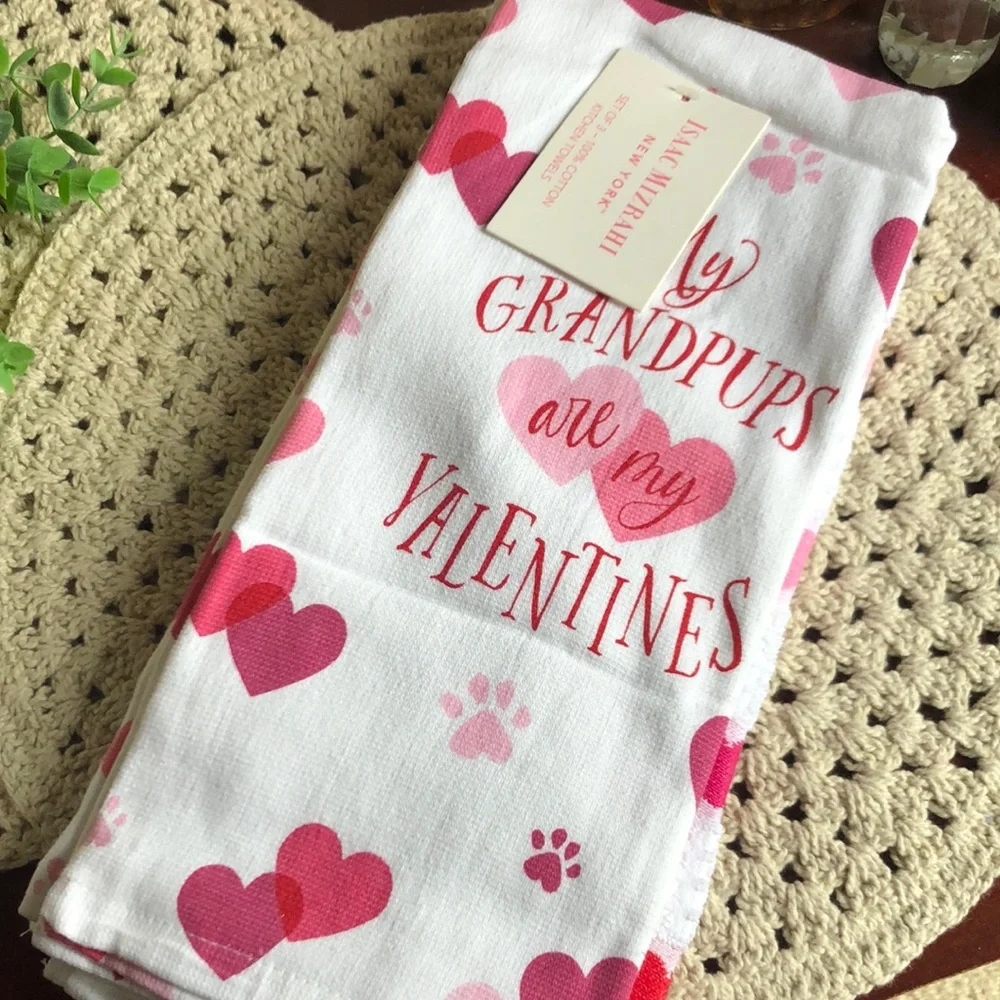 Isaac Mizrahi Valentines Kitchen Towels - MY GRANDPUPS are my VALENTINES